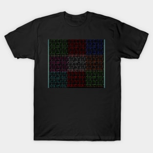 checkered pattern with dots of various colors inside T-Shirt